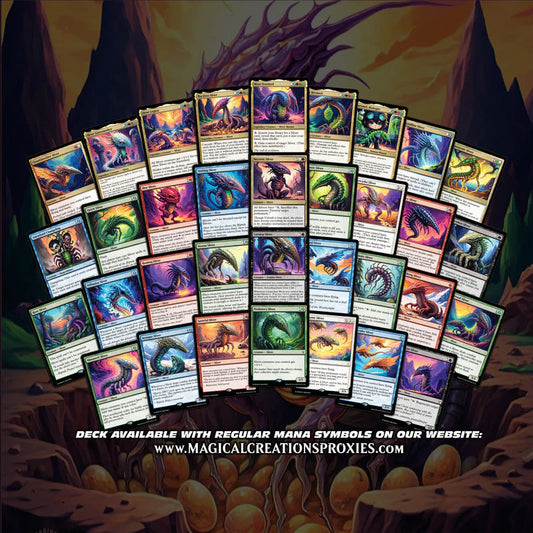 S.l.i.v.e.r Tribal Commander Deck - High Quality MTG Proxies for Commander EDH, Full 100 Card Ready to Play Deck with Cu