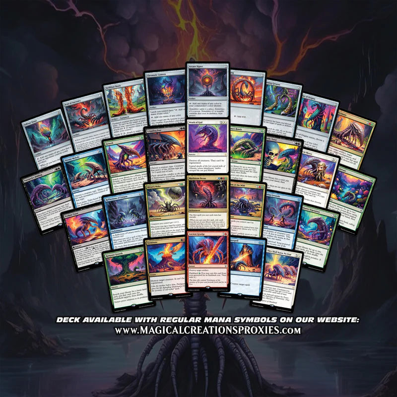 S.l.i.v.e.r Tribal Commander Deck - High Quality MTG Proxies for Commander EDH, Full 100 Card Ready to Play Deck with Cu