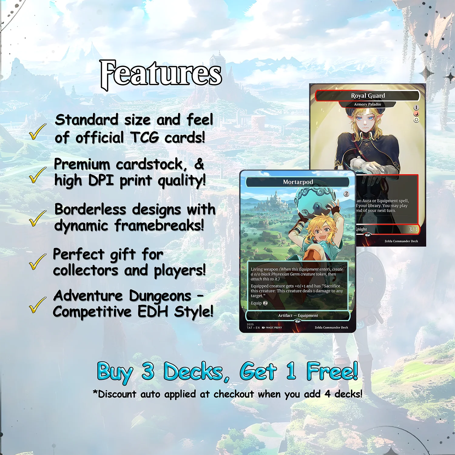 Saviors of Hyrule Commander cEDH Deck - Saviors of Hyrule Commander Magic Commander - Magic Proxy Deck with 160+ Unique 