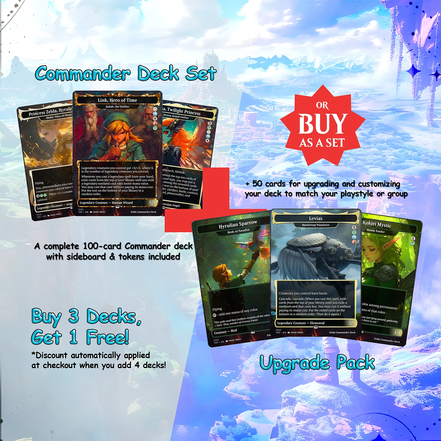 Saviors of Hyrule Commander cEDH Deck - Saviors of Hyrule Commander Magic Commander - Magic Proxy Deck with 160+ Unique 