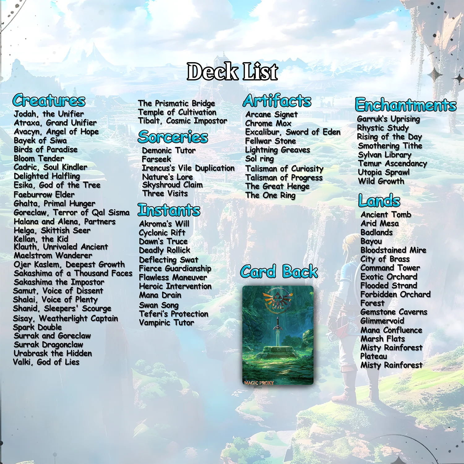 Saviors of Hyrule Commander cEDH Deck - Saviors of Hyrule Commander Magic Commander - Magic Proxy Deck with 160+ Unique 