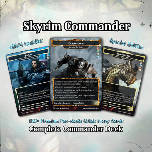 Skyrim Themed cEDH Deck - Skyrim Themed Magic Commander - Magic Proxy Deck with 160+ Unique Cards - Custom Cards MTG Pro
