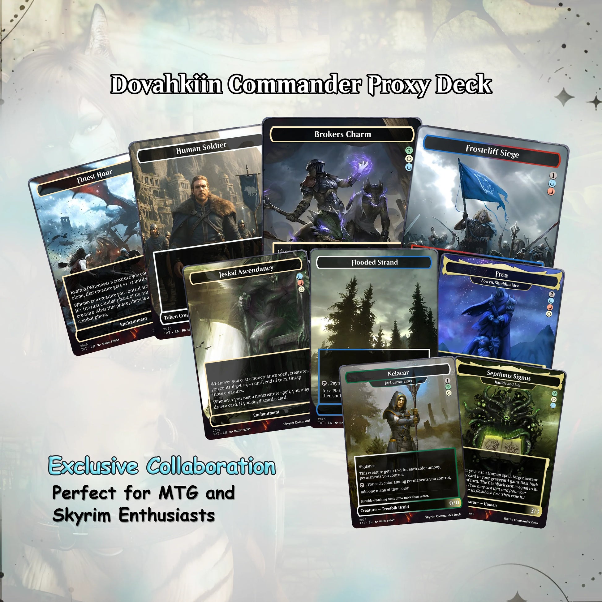 Skyrim Themed cEDH Deck - Skyrim Themed Magic Commander - Magic Proxy Deck with 160+ Unique Cards - Custom Cards MTG Pro