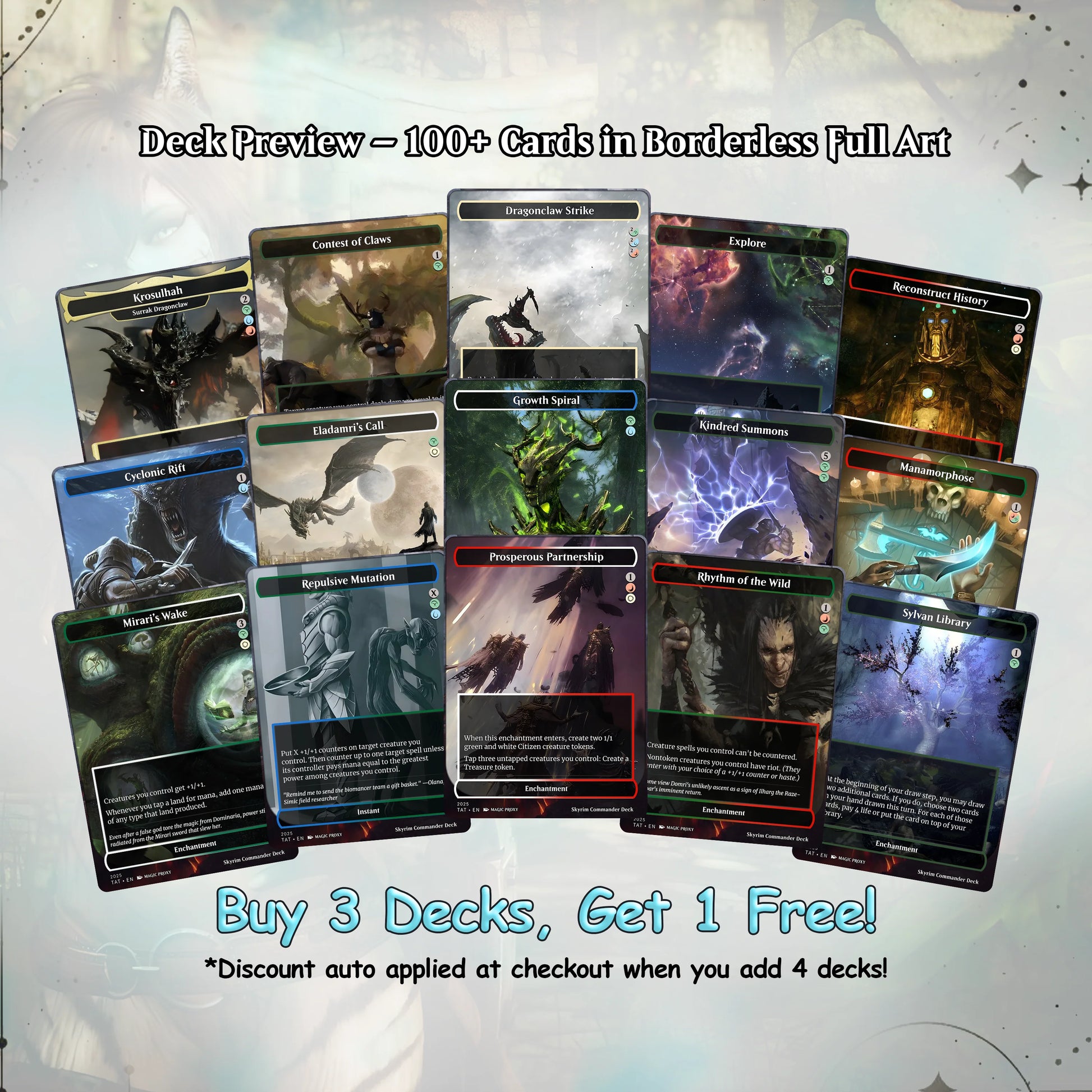 Skyrim Themed cEDH Deck - Skyrim Themed Magic Commander - Magic Proxy Deck with 160+ Unique Cards - Custom Cards MTG Pro