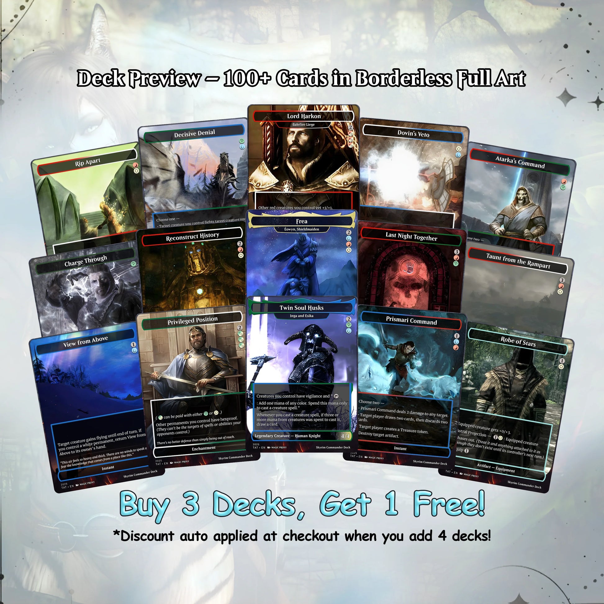 Skyrim Themed cEDH Deck - Skyrim Themed Magic Commander - Magic Proxy Deck with 160+ Unique Cards - Custom Cards MTG Pro