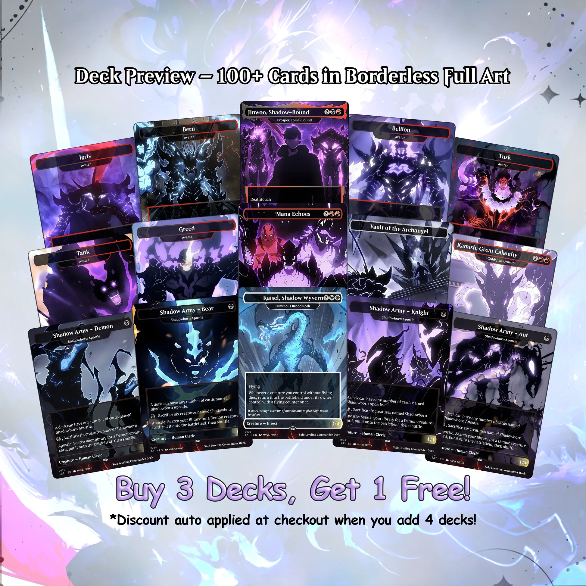 Solo Leveling cEDH Deck - Solo Leveling Magic Commander - Magic Proxy Deck with 160+ Unique Cards - Custom Cards MTG Pro