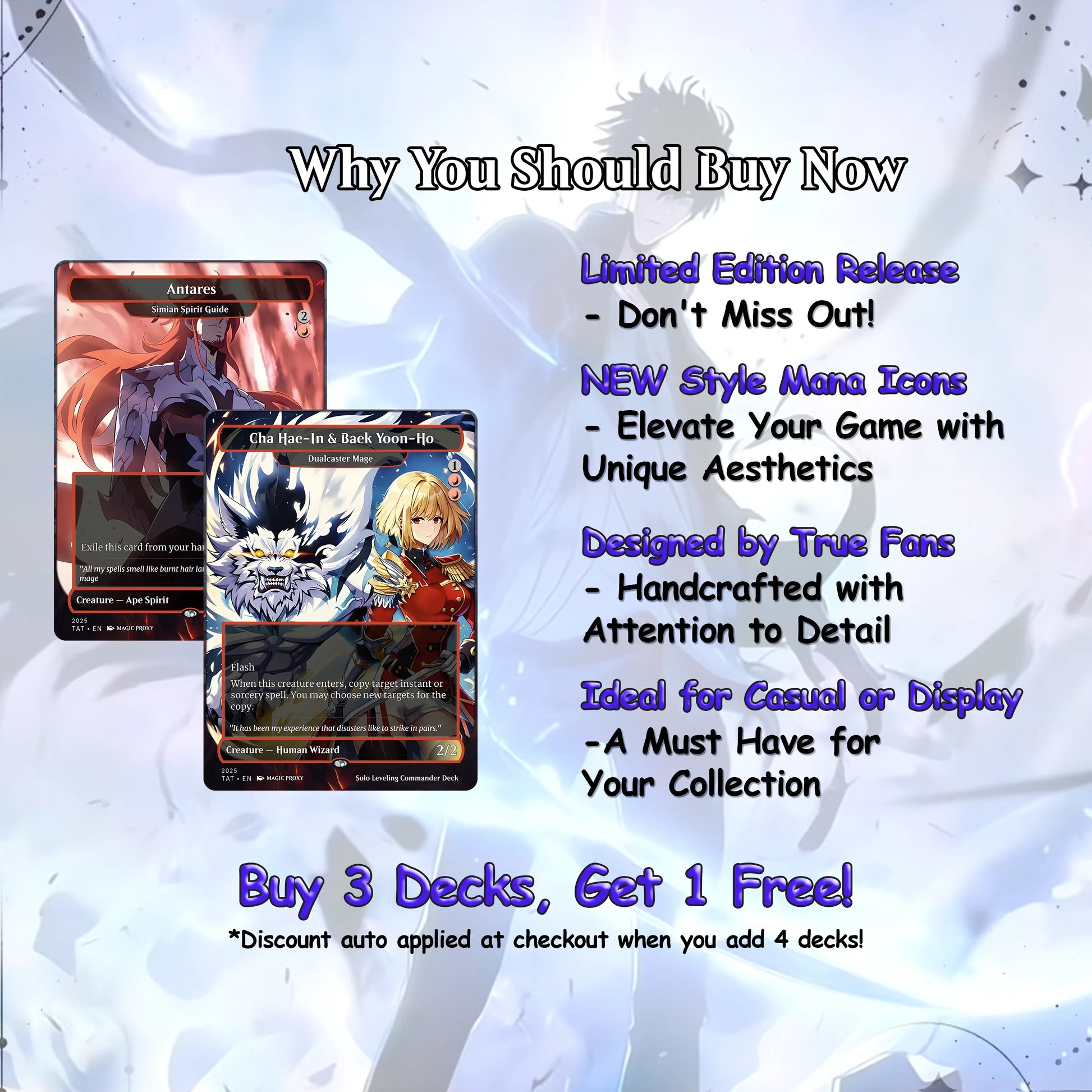 Solo Leveling Commander Deck • Solo Leveling Proxy Card • Custom Mtg Proxies • Mtg Proxy • Mtg Deck Box