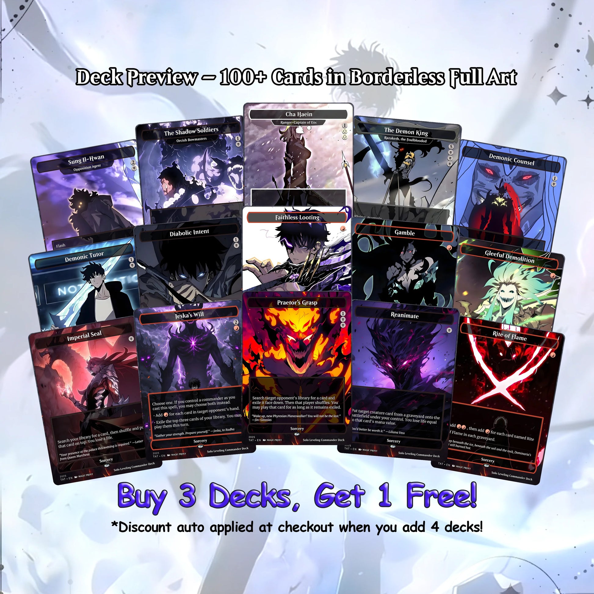 Solo Leveling Commander Deck • Solo Leveling Proxy Card • Custom Mtg Proxies • Mtg Proxy • Mtg Deck Box