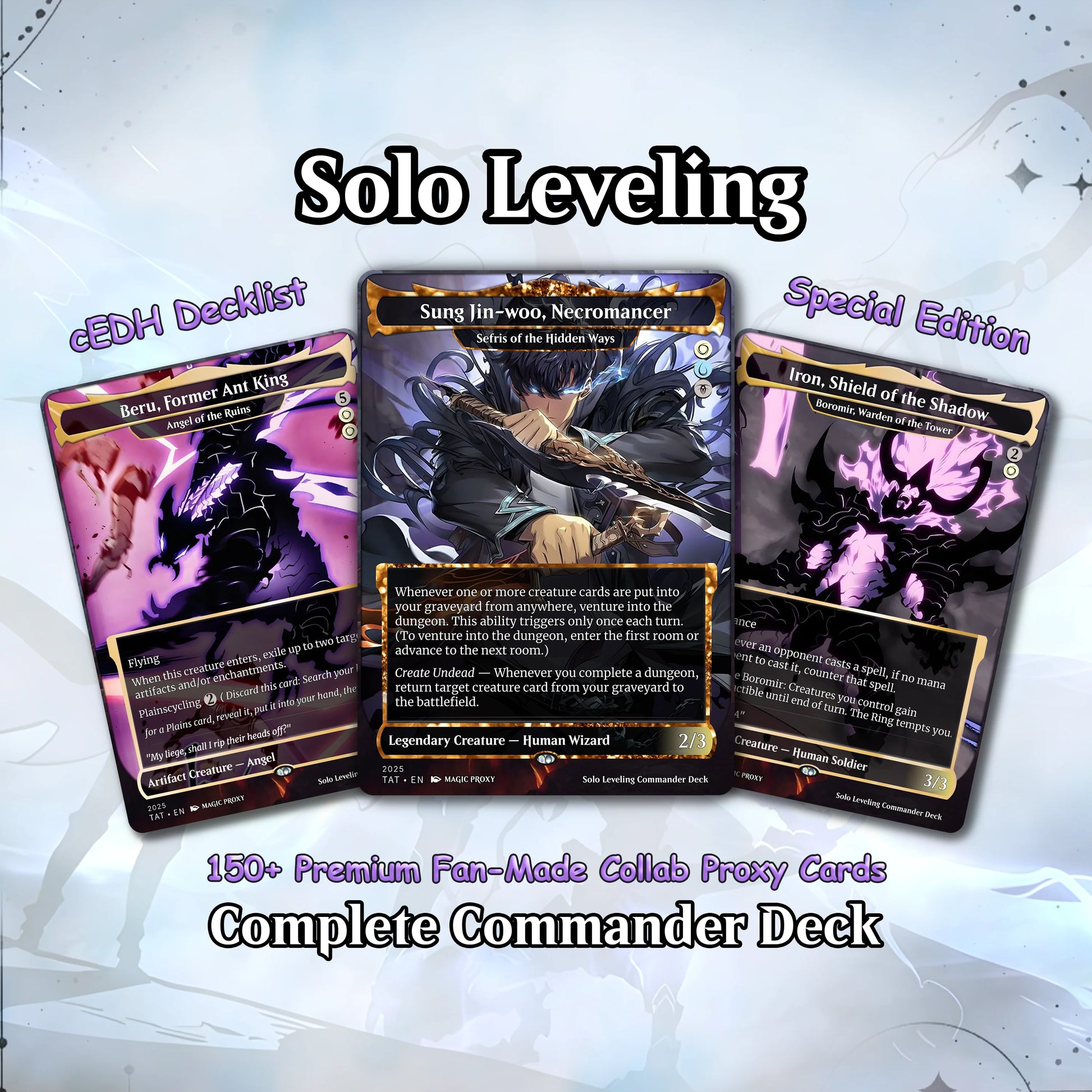 Solo Leveling cEDH Deck - Solo Leveling Magic Commander - Magic Proxy Deck with 170+ Unique Cards - Custom Cards MTG Pro