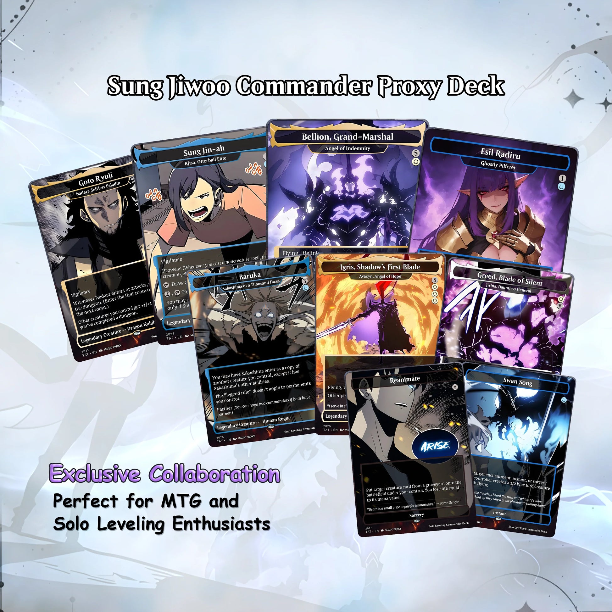 Solo Leveling cEDH Deck - Solo Leveling Magic Commander - Magic Proxy Deck with 170+ Unique Cards - Custom Cards MTG Pro