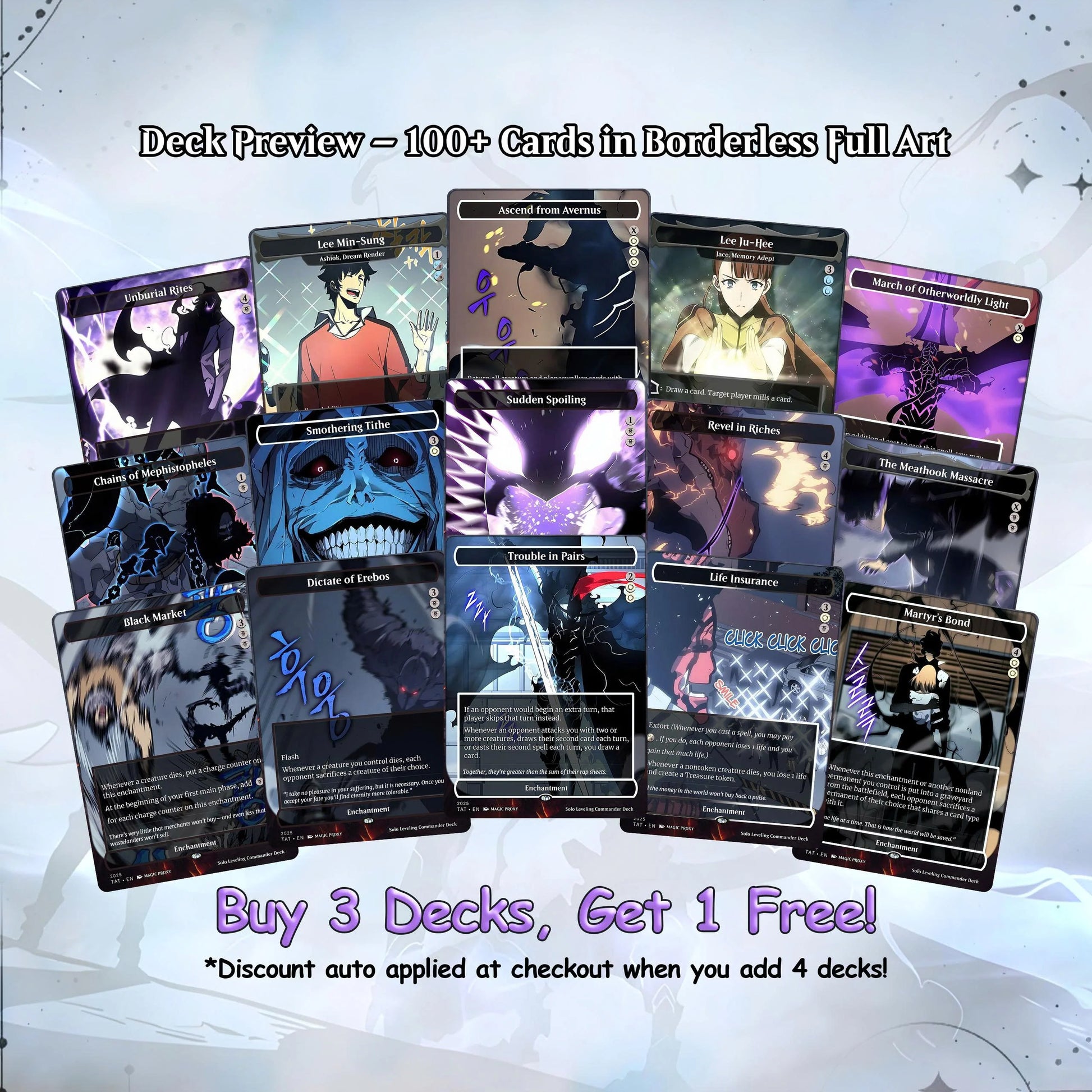 Solo Leveling cEDH Deck - Solo Leveling Magic Commander - Magic Proxy Deck with 170+ Unique Cards - Custom Cards MTG Pro