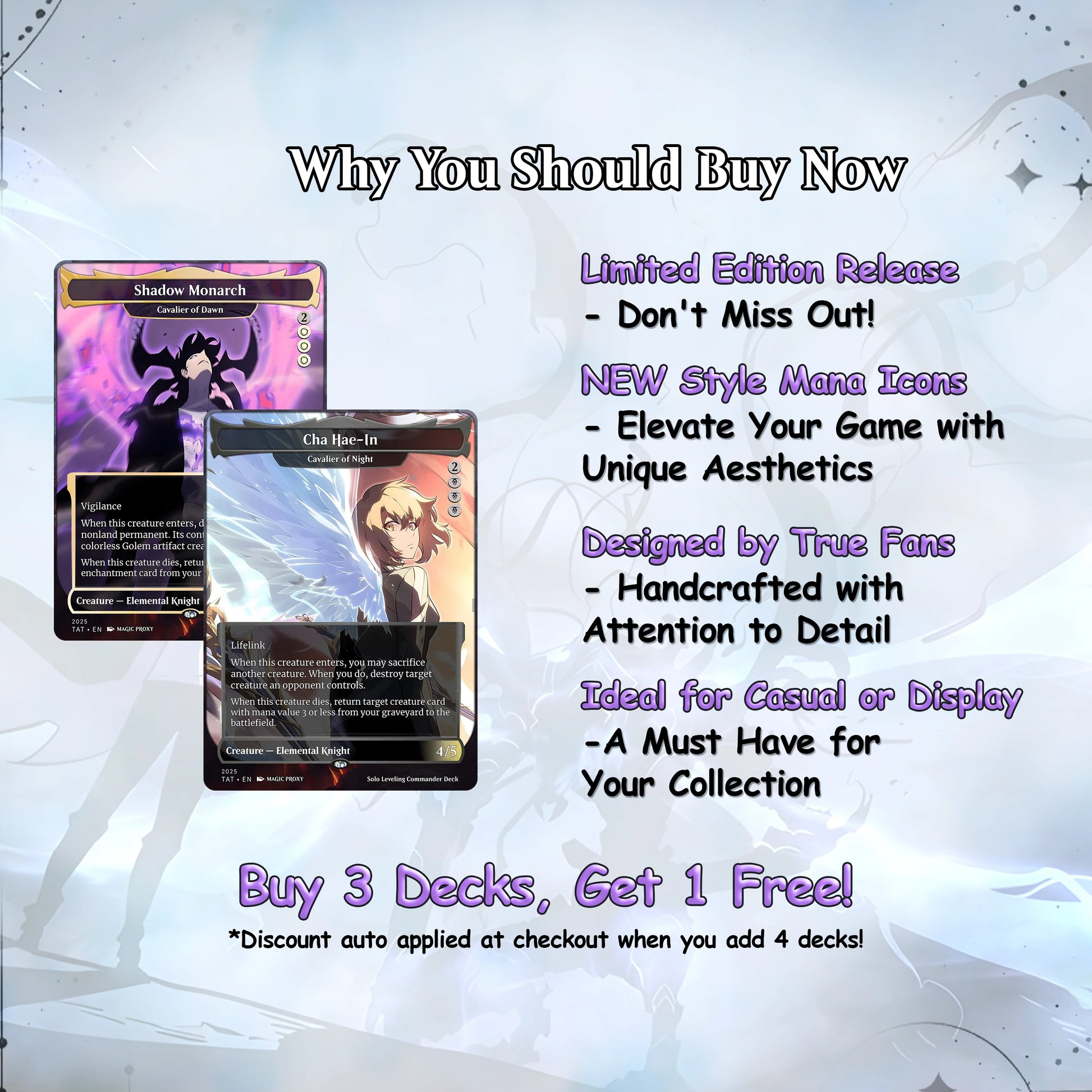Solo Leveling cEDH Deck - Solo Leveling Magic Commander - Magic Proxy Deck with 170+ Unique Cards - Custom Cards MTG Pro