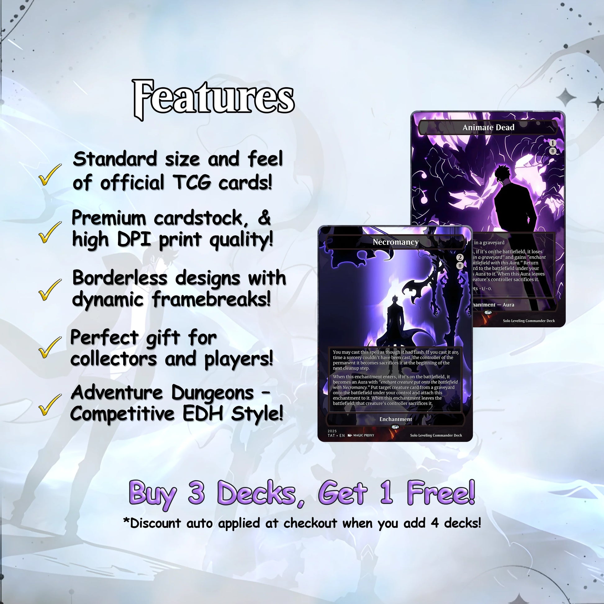 Solo Leveling cEDH Deck - Solo Leveling Magic Commander - Magic Proxy Deck with 170+ Unique Cards - Custom Cards MTG Pro