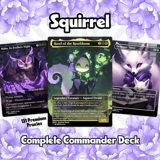 Squirrel Proxy Deck Hazel of the Rootbloom 100 Cards + Sideboard + Tokens | Premium Quality Custom MTG Proxies for EDH C