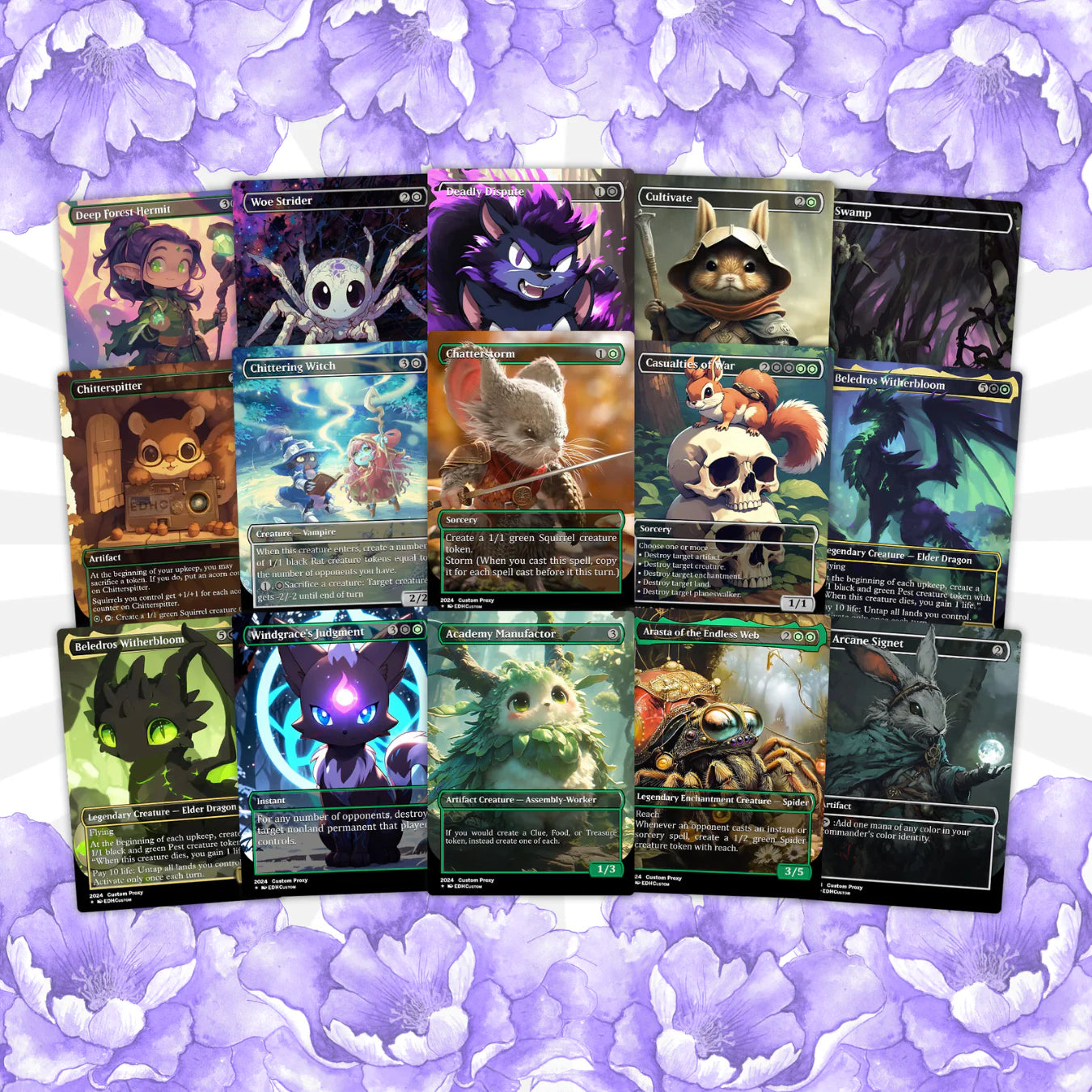 Squirrel Proxy Deck Hazel of the Rootbloom 100 Cards + Sideboard + Tokens | Premium Quality Custom MTG Proxies for EDH C