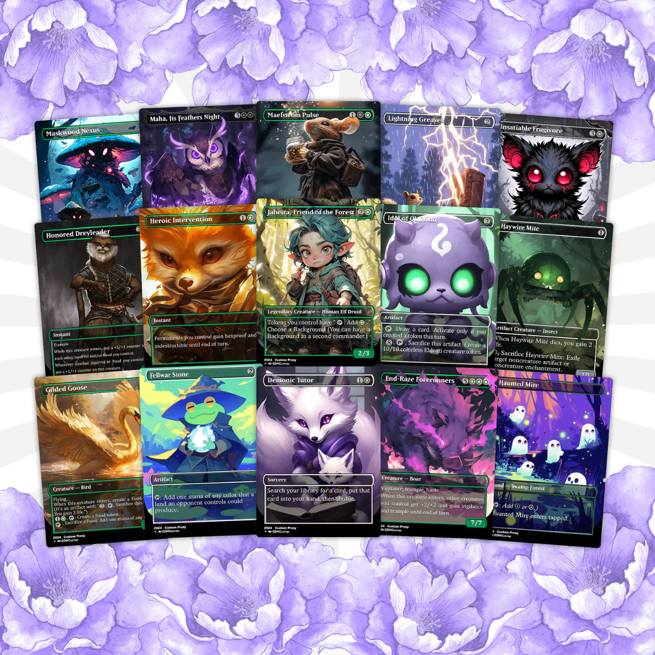 Squirrel Proxy Deck Hazel of the Rootbloom 100 Cards + Sideboard + Tokens | Premium Quality Custom MTG Proxies for EDH C