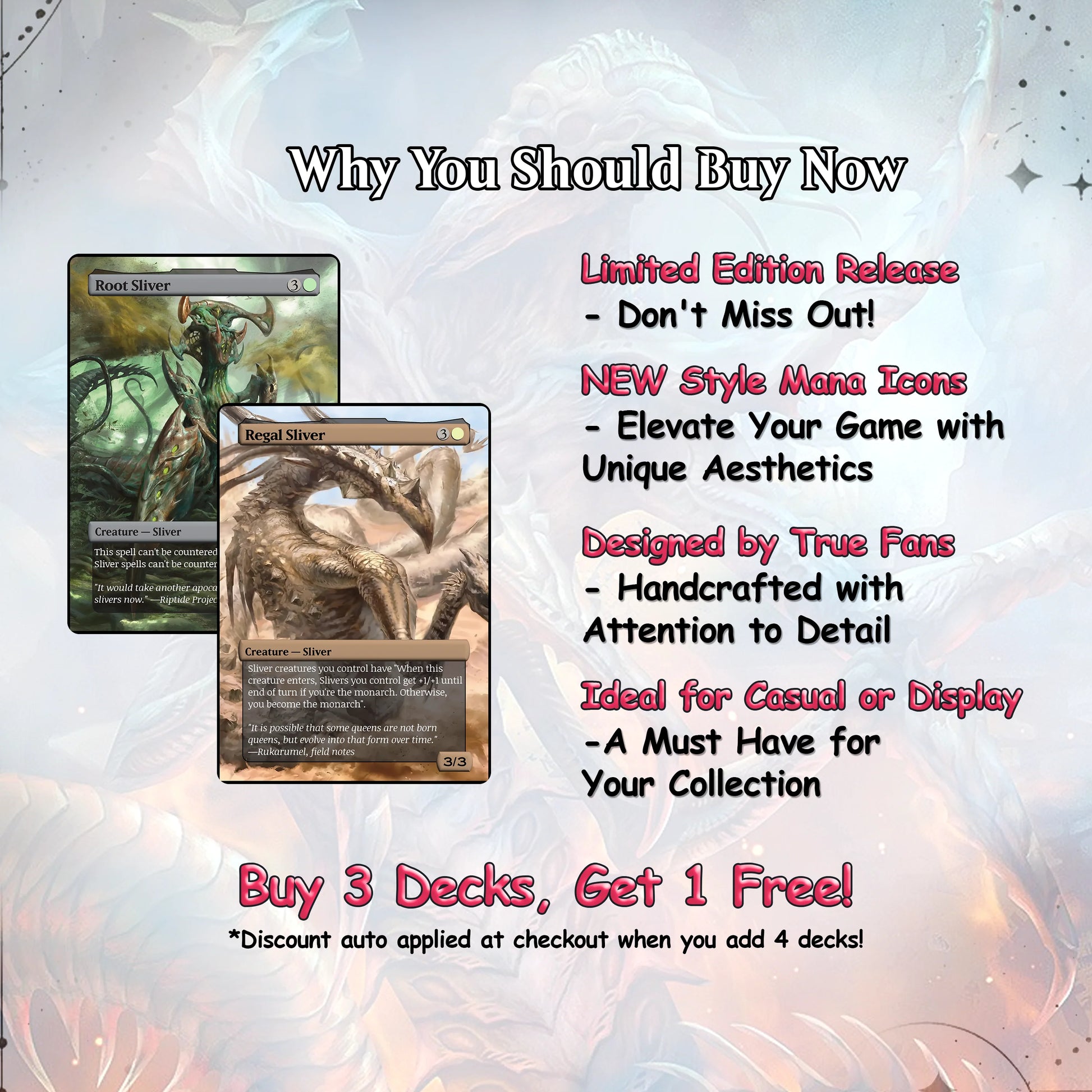 The First Sliver Custom Commander Deck - Proxy - Perfect Magic Gift - Tokens Included - Sliver Tribal Deck - Premium 110