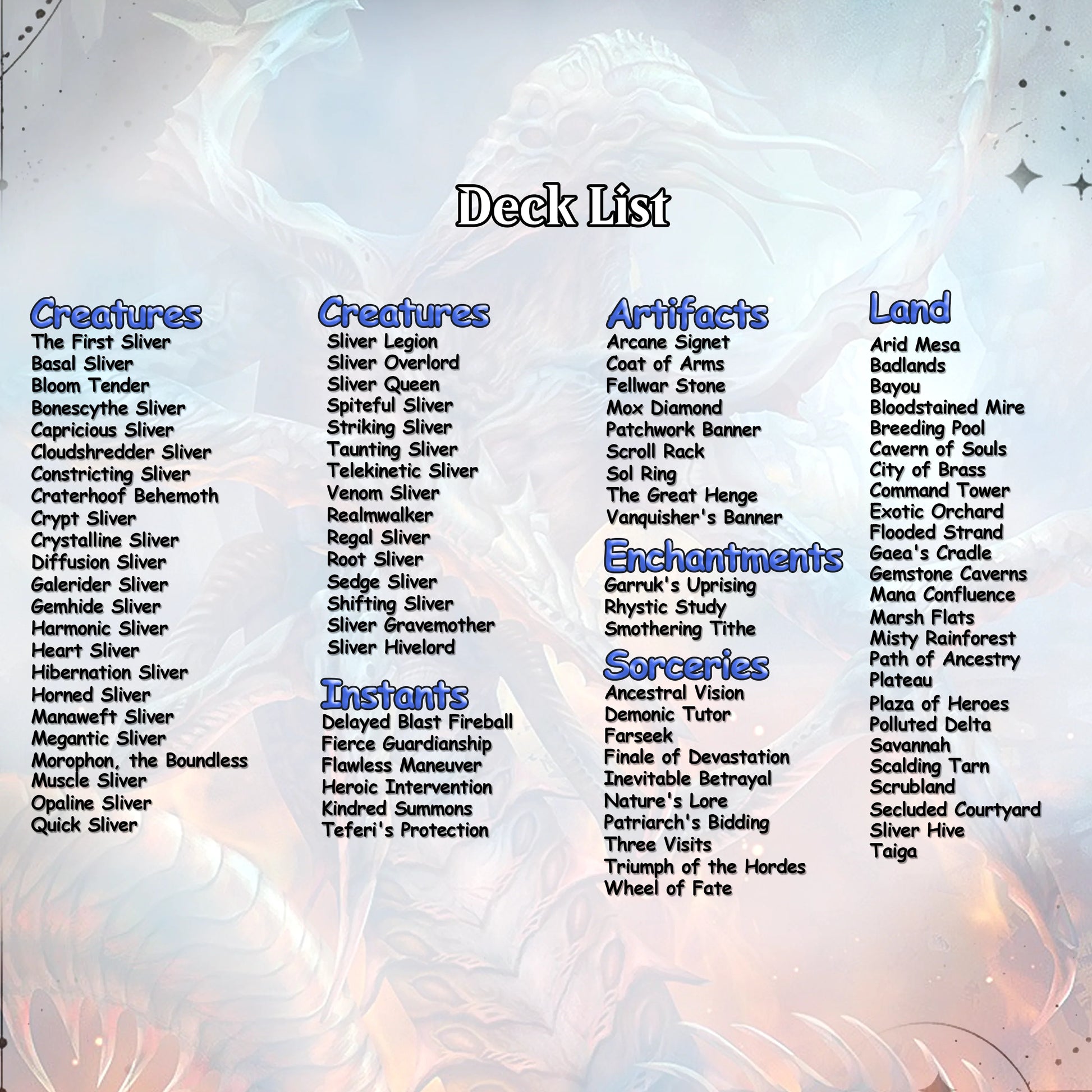 The First Sliver Custom Commander Deck - Proxy - Perfect Magic Gift - Tokens Included - Sliver Tribal Deck - Premium 110