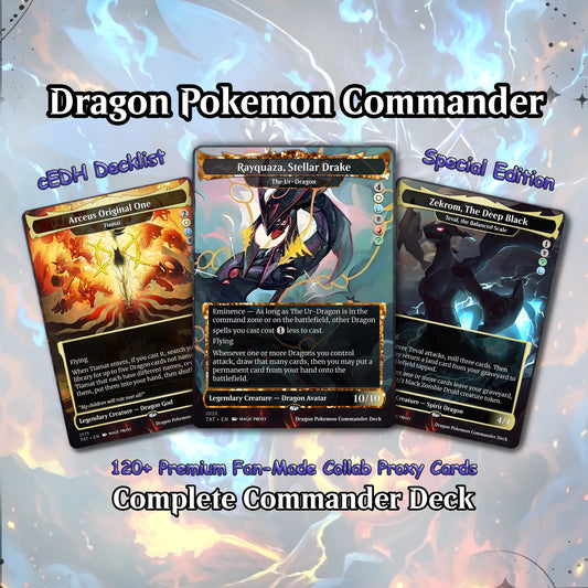 The Ur-Dragon EDH Proxy Deck - P.o.k.é.m.o.n Art, Tarkir Dragonstorm, Dragon Tribal Commander