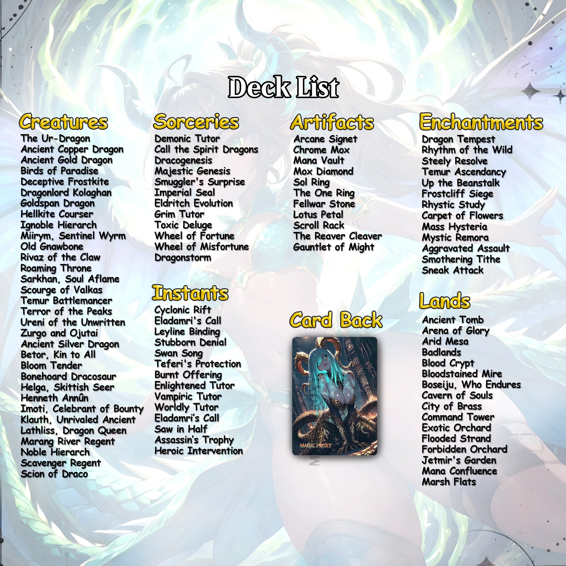 The Ur Dragon Commander cEDH Deck - The Ur Dragon Commander Magic Commander - Magic Proxy Deck with 150+ Unique Cards - 
