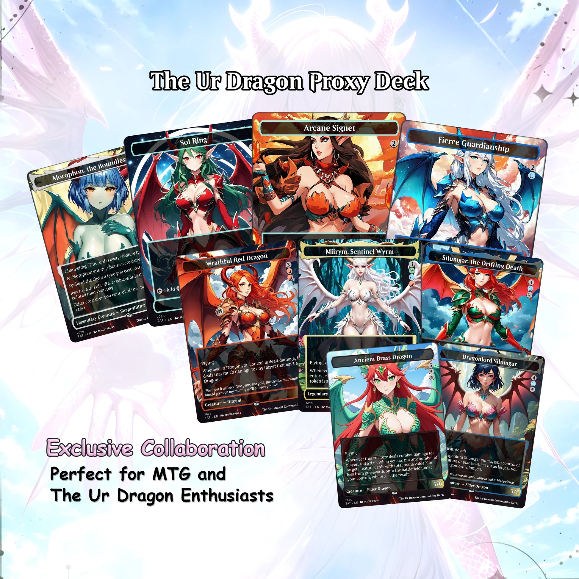 The Ur Dragon Anime Waifu Proxy Commander Deck Custom Proxy EDH Dragon Tribal English High Quality Cards