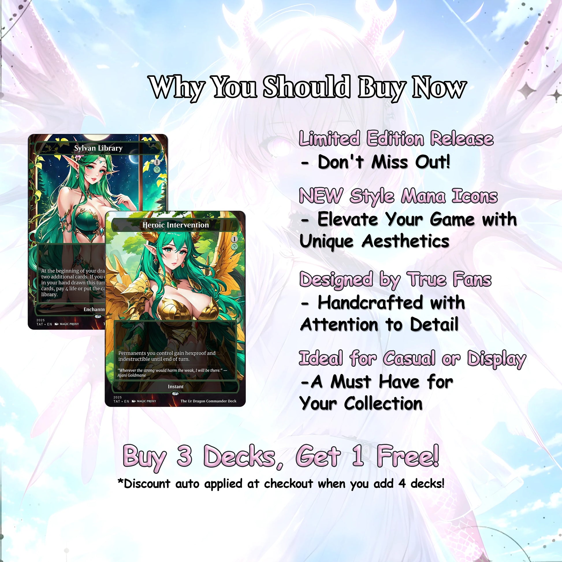 The Ur Dragon Anime Waifu Proxy Commander Deck Custom Proxy EDH Dragon Tribal English High Quality Cards