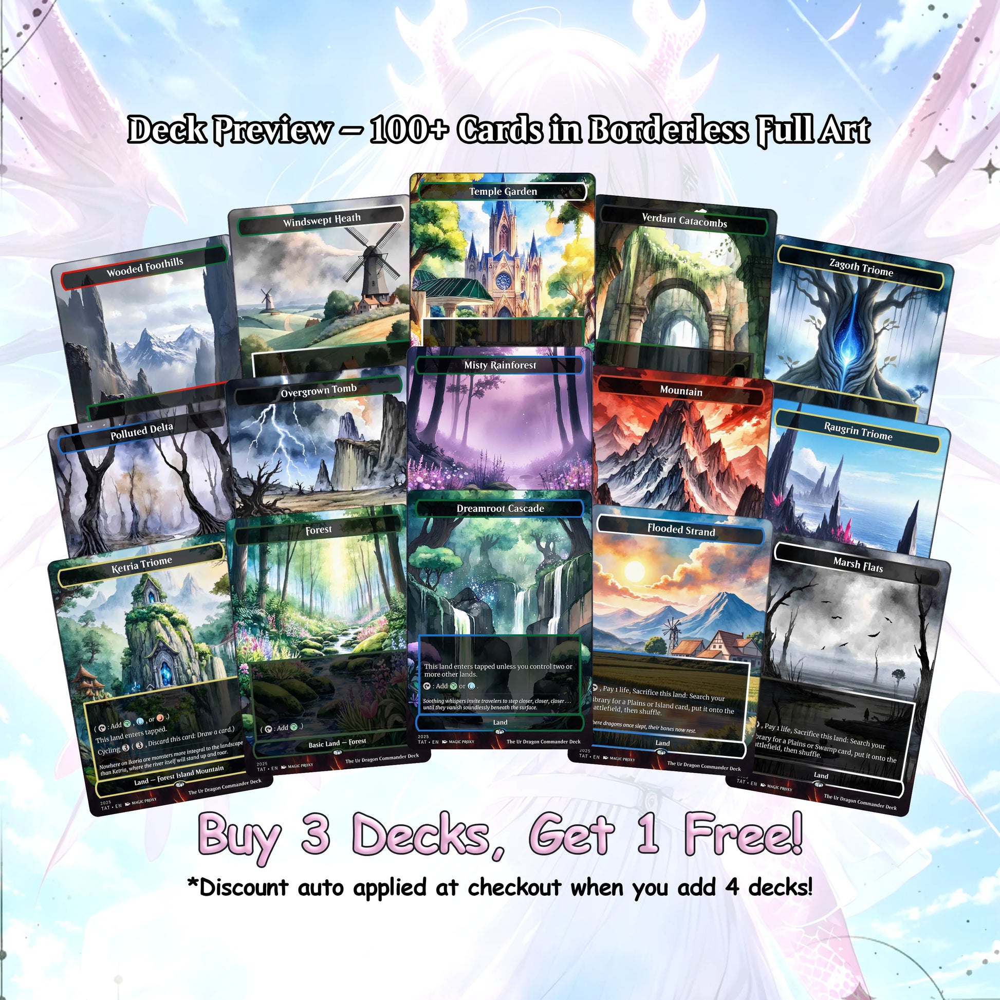 The Ur Dragon Anime Waifu Proxy Commander Deck Custom Proxy EDH Dragon Tribal English High Quality Cards