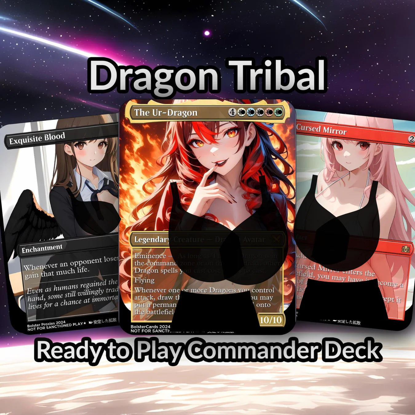 The Ur-Dragon Anime Waifu Proxy Custom Card TCG Foil/NonFoil Mature Gorgeous Anime Art For EDH Commander Gift For Him/He