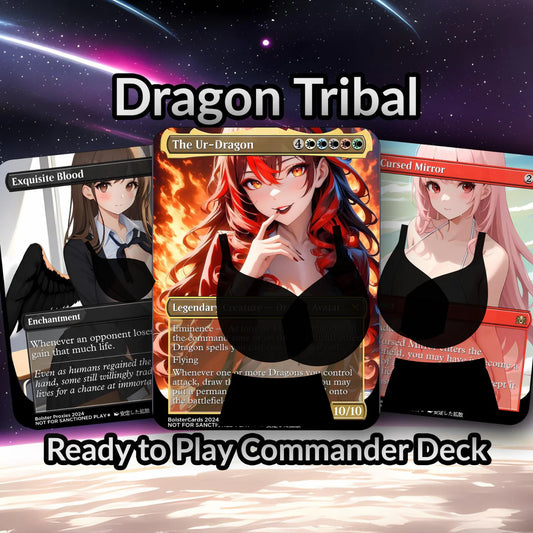 The Ur-Dragon Anime Waifu Proxy Custom Card TCG Foil/NonFoil Mature Gorgeous Anime Art For EDH Commander Gift For Him/He