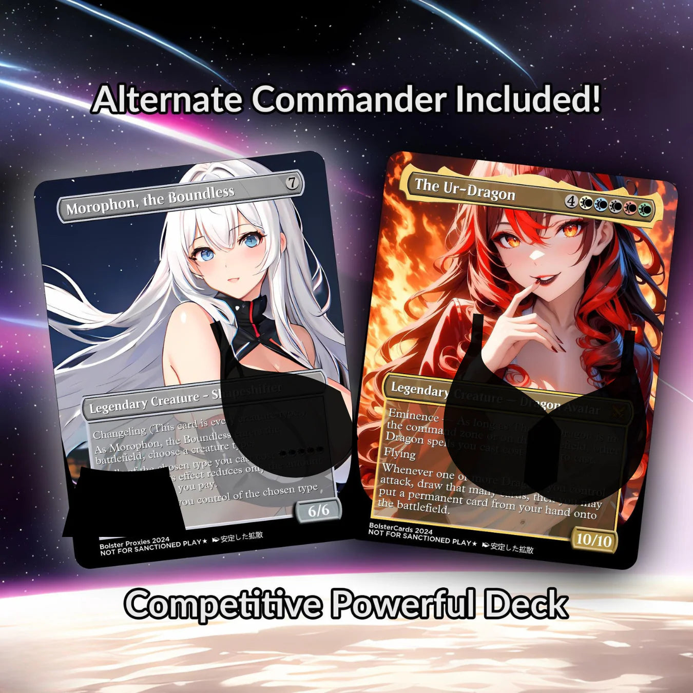 The Ur-Dragon Anime Waifu Proxy Custom Card TCG Foil/NonFoil Mature Gorgeous Anime Art For EDH Commander Gift For Him/He