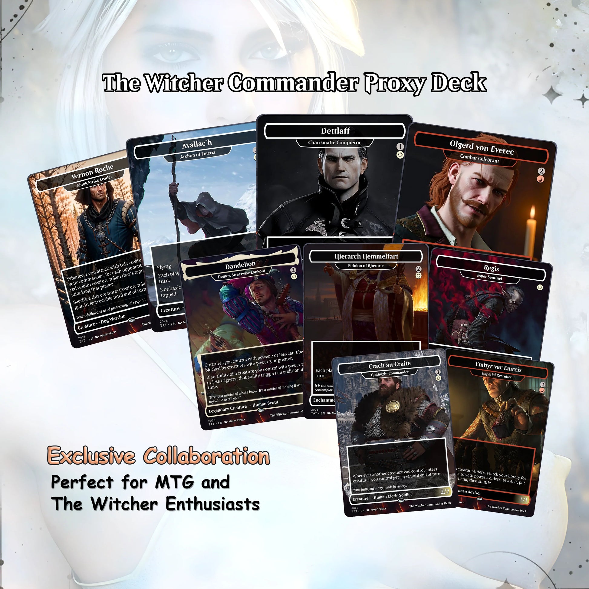 The Witcher Commander cEDH Deck - The Witcher Commander Magic Commander - Magic Proxy Deck with 160+ Unique Cards - Cust