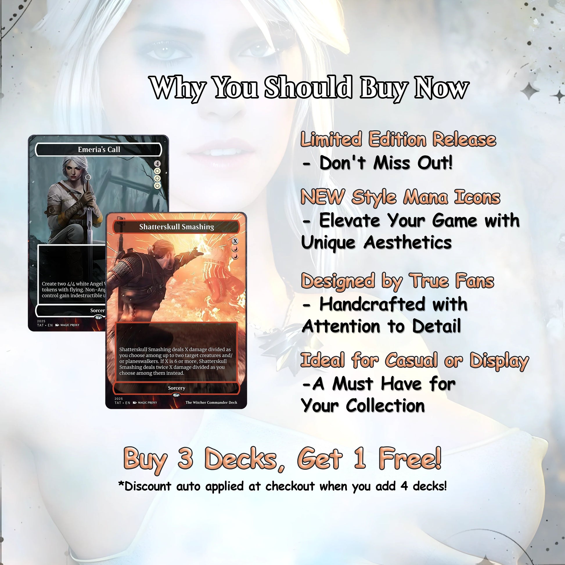 The Witcher Commander cEDH Deck - The Witcher Commander Magic Commander - Magic Proxy Deck with 160+ Unique Cards - Cust