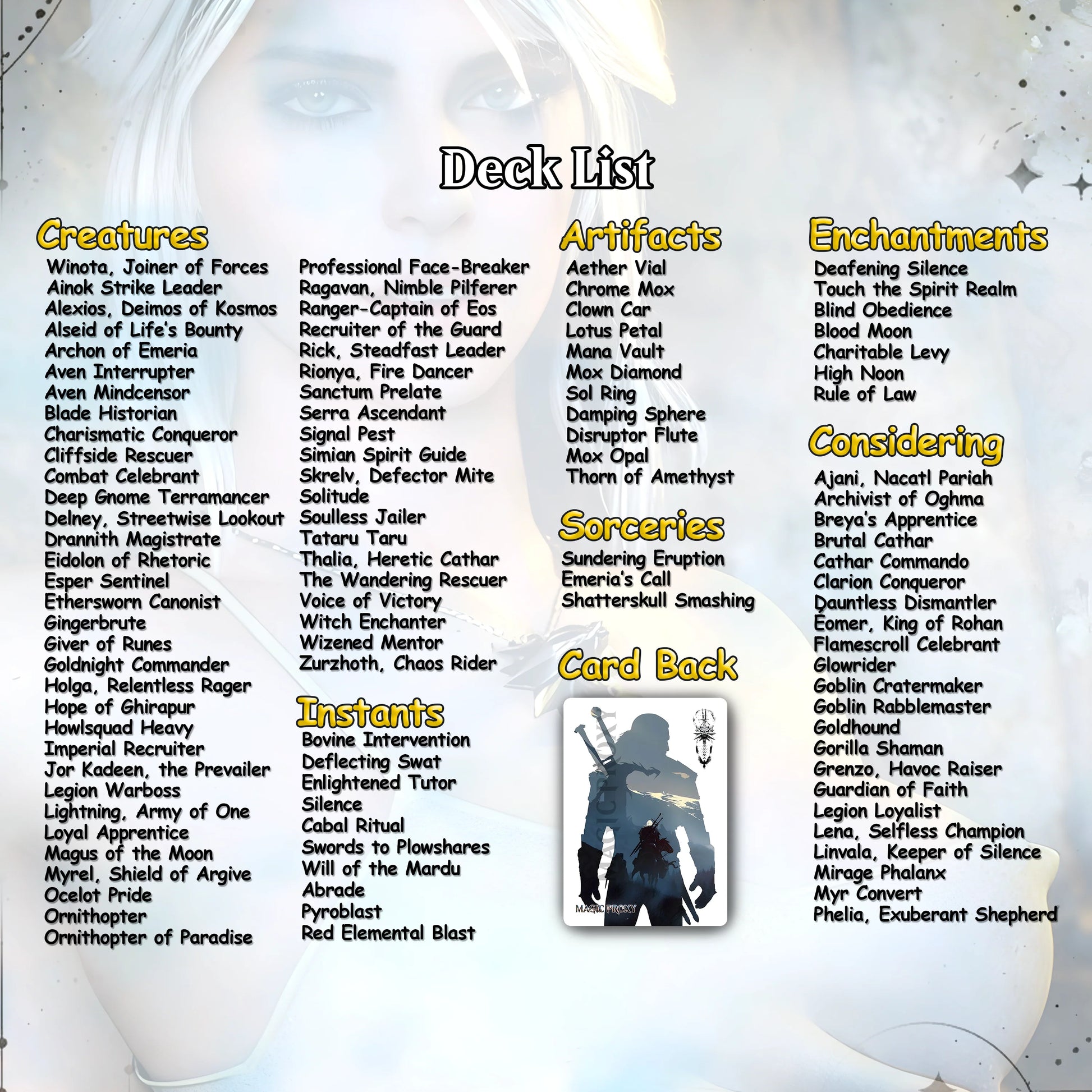 The Witcher Commander cEDH Deck - The Witcher Commander Magic Commander - Magic Proxy Deck with 160+ Unique Cards - Cust