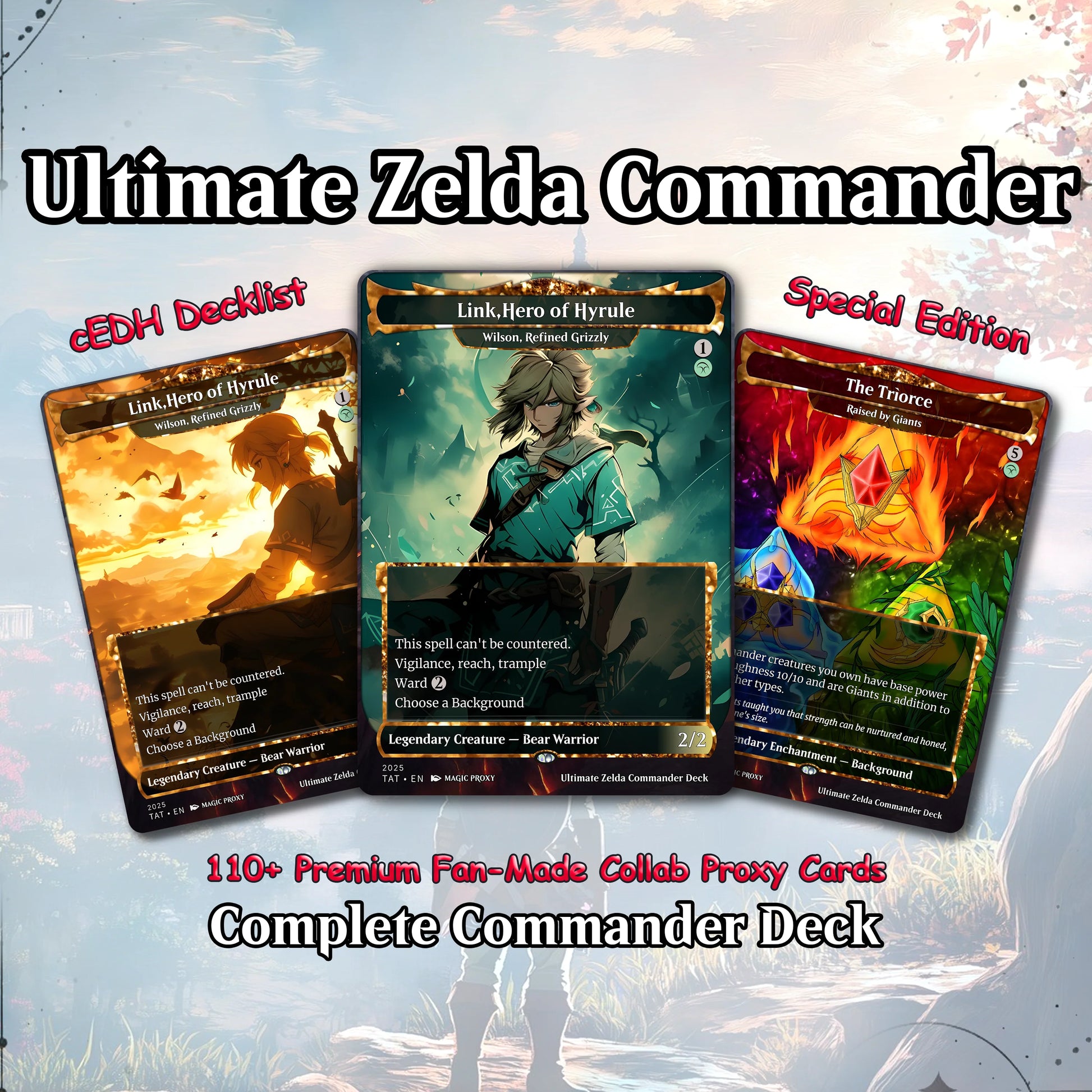 Ultimate Zelda MTG Commander Link EDH Proxy Deck