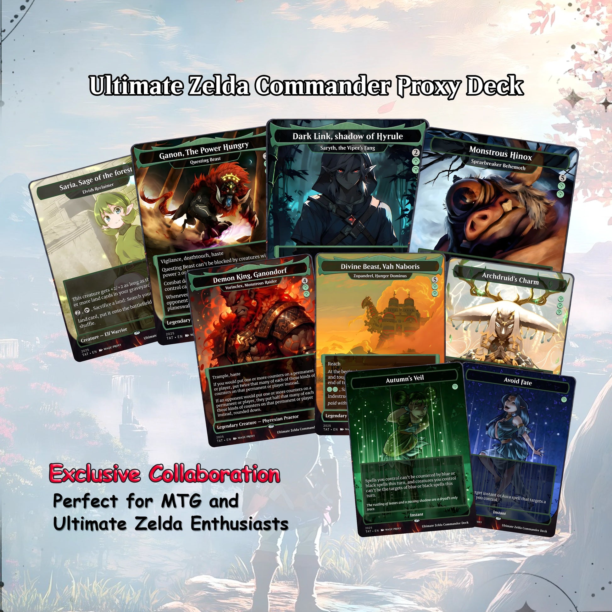 Ultimate Zelda MTG Commander Link EDH Proxy Deck