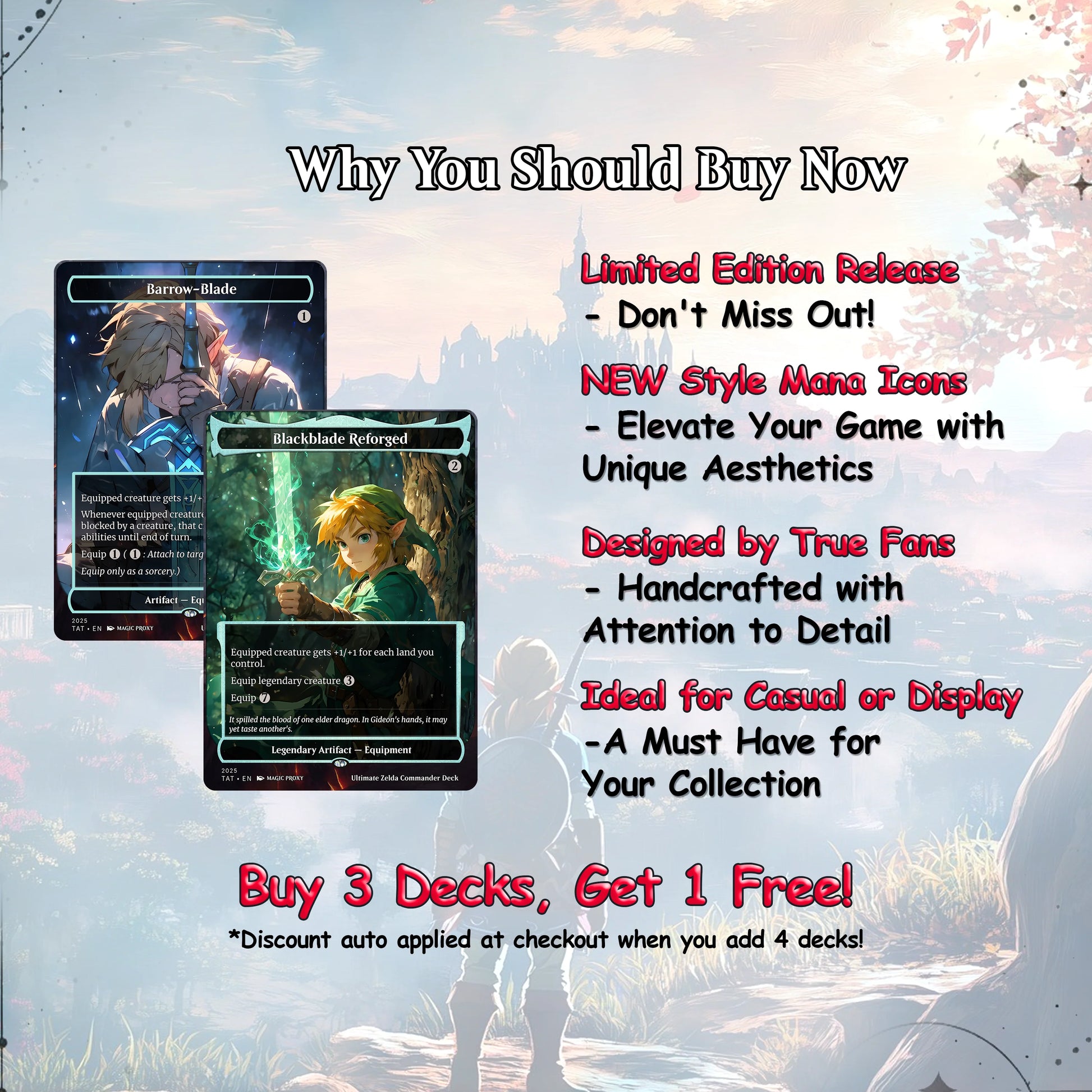 Ultimate Zelda MTG Commander Link EDH Proxy Deck
