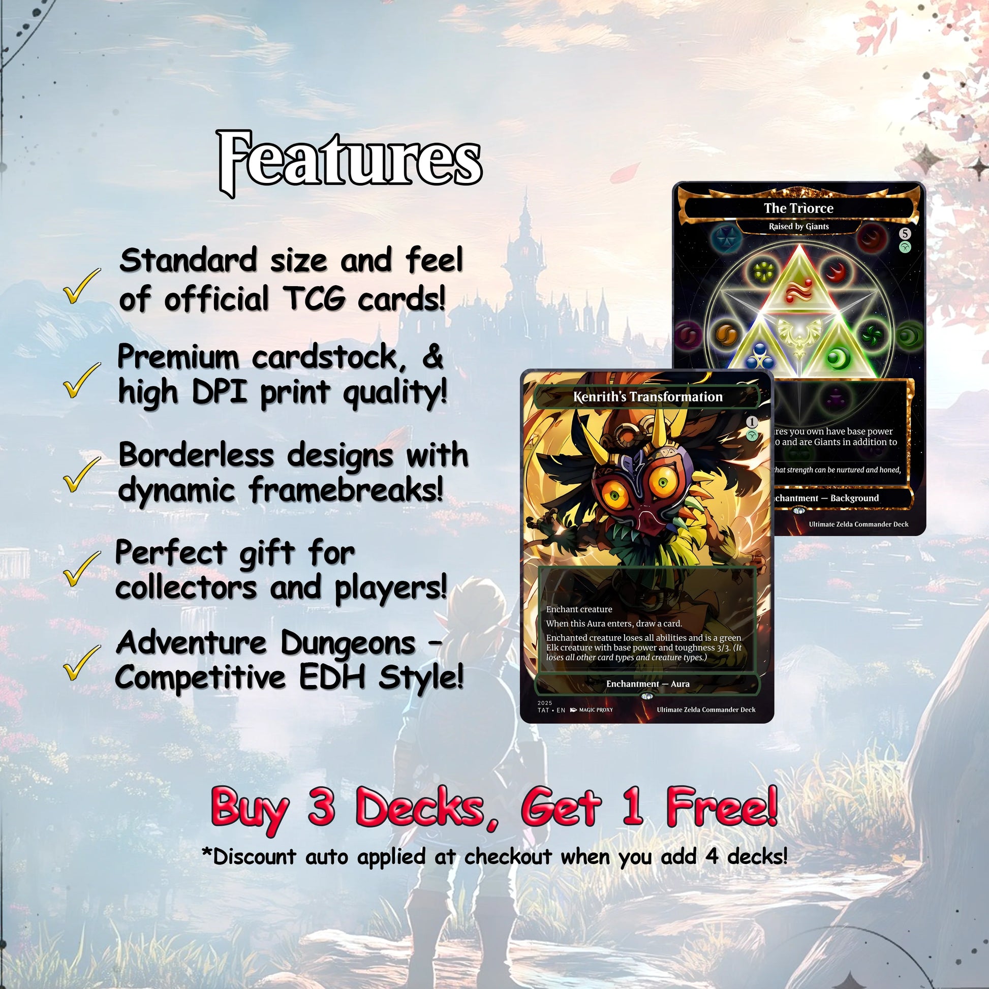 Ultimate Zelda MTG Commander Link EDH Proxy Deck