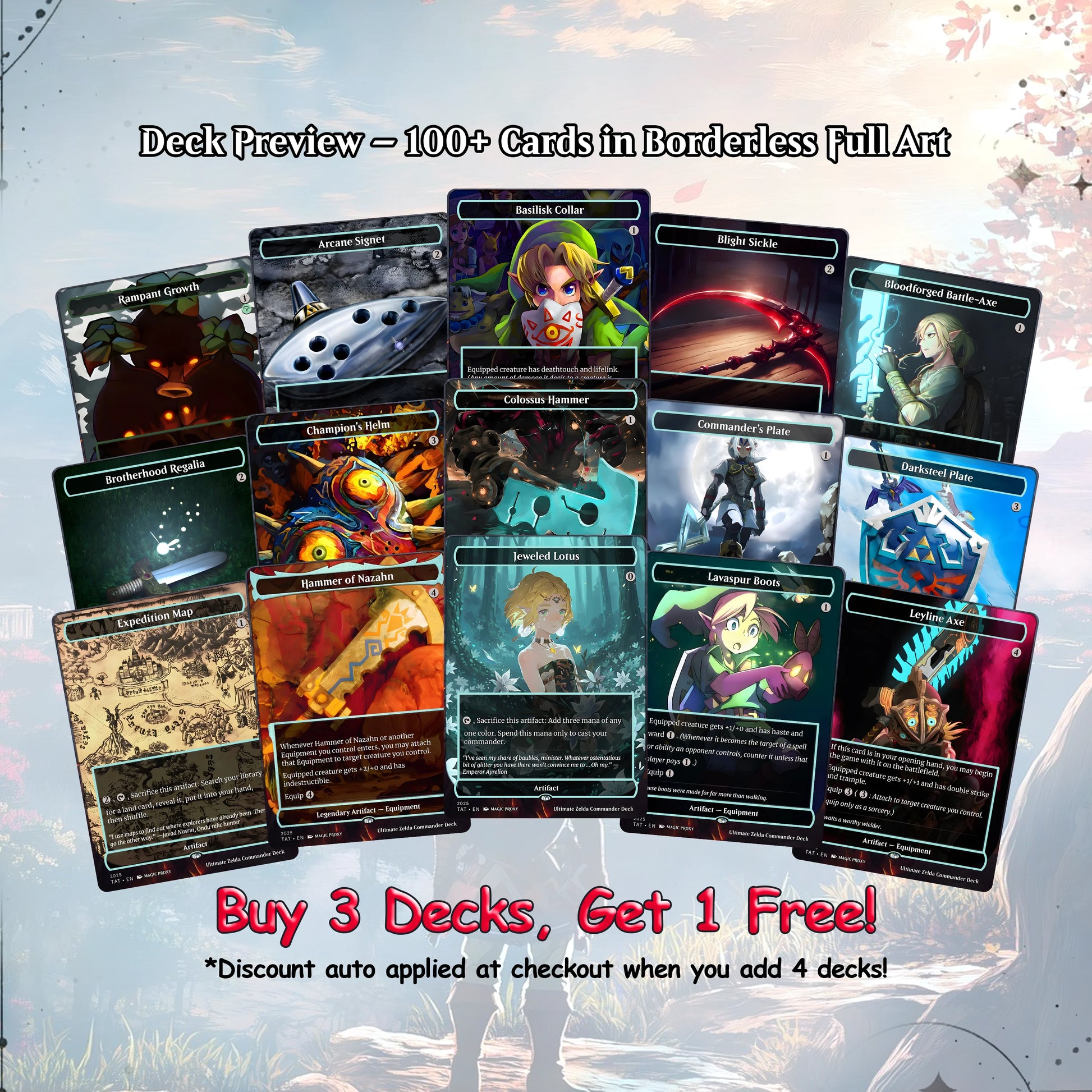Ultimate Zelda MTG Commander Link EDH Proxy Deck