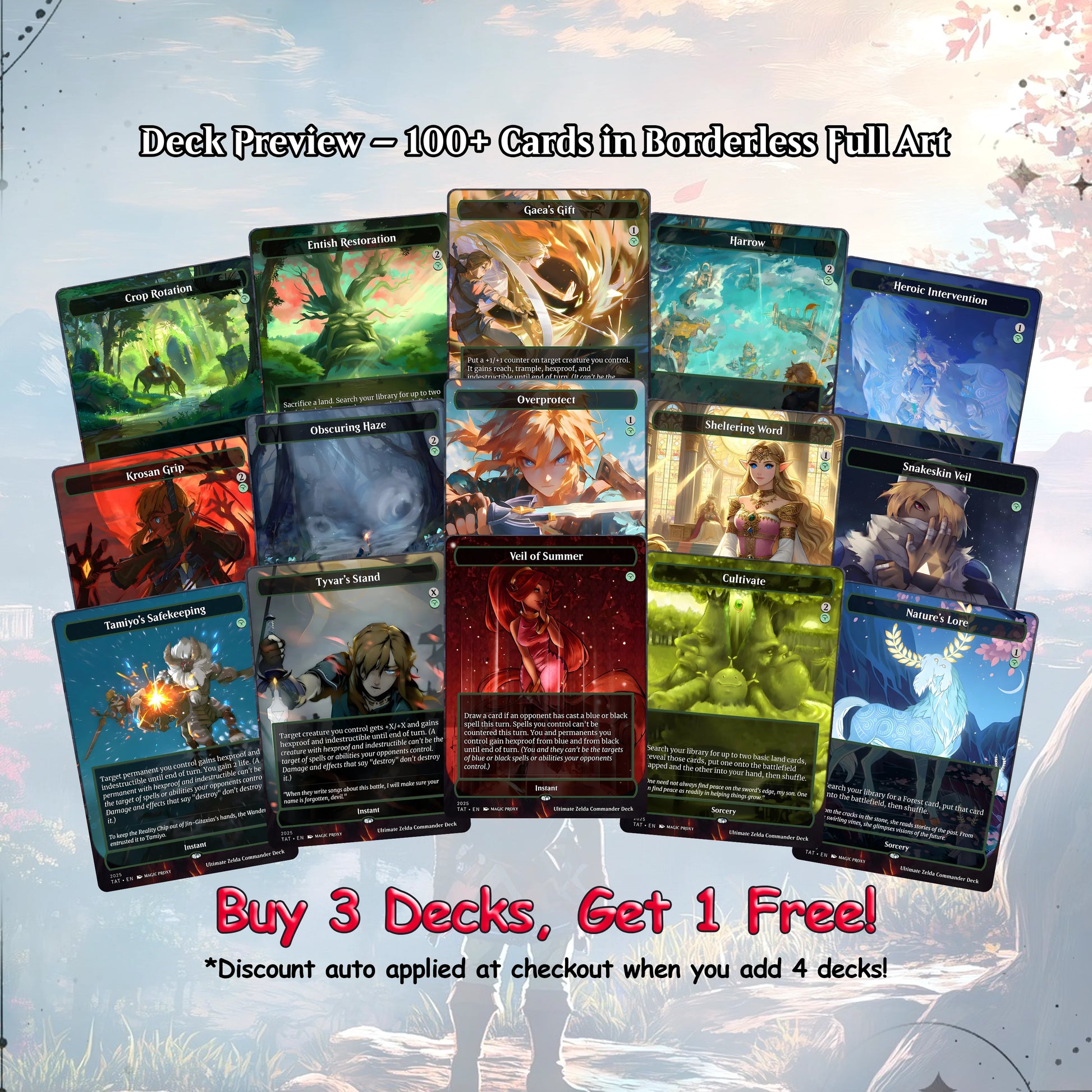 Ultimate Zelda MTG Commander Link EDH Proxy Deck