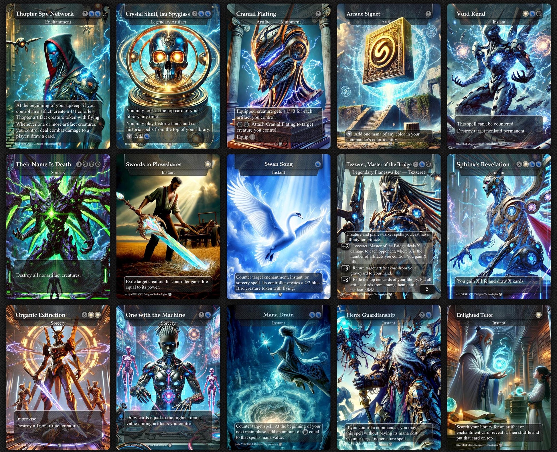 Urza, Chief Artificer Affinity Deck, 120 Cards, 14 Sideboard, 6 Tokens Includes All Main Urza's, Shorikai, Artifacts, Cu