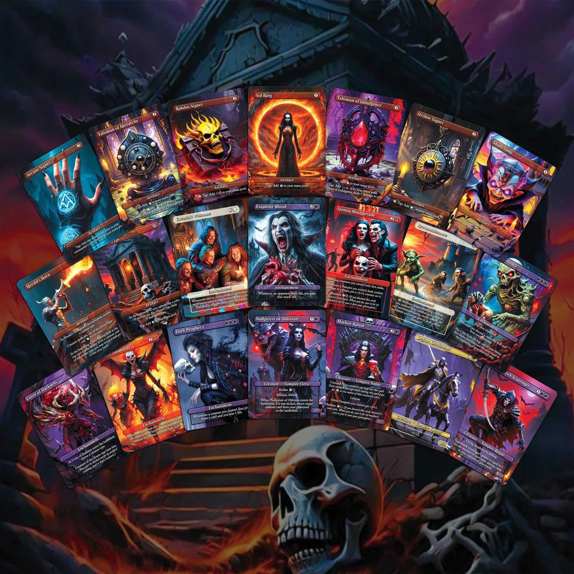 Vampire Commander Deck - Edgar Markov High Quality MTG Proxies for EDH, Full 100 Card Ready to Play Deck with Custom Art