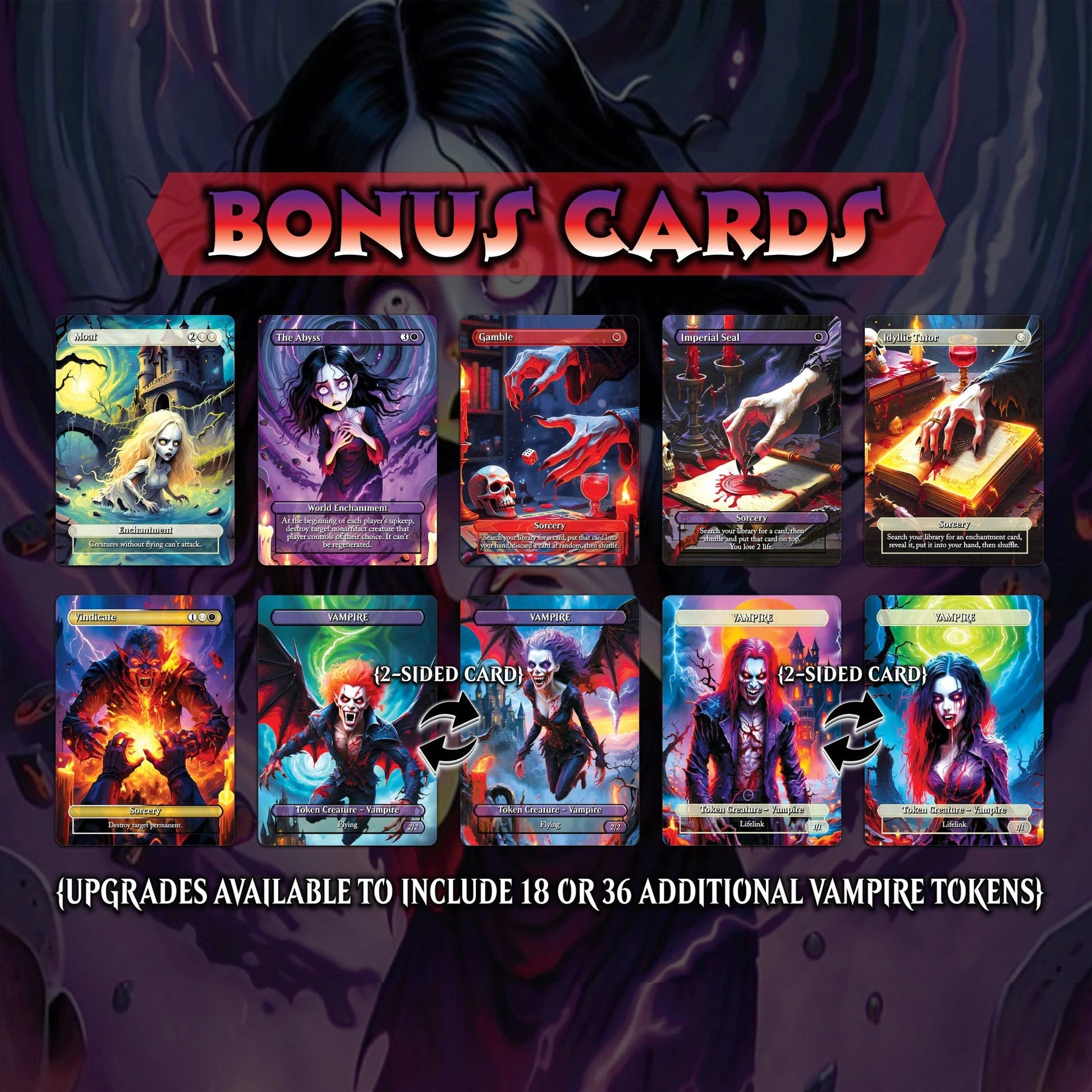 Vampire Commander Deck - Edgar Markov High Quality MTG Proxies for EDH, Full 100 Card Ready to Play Deck with Custom Art