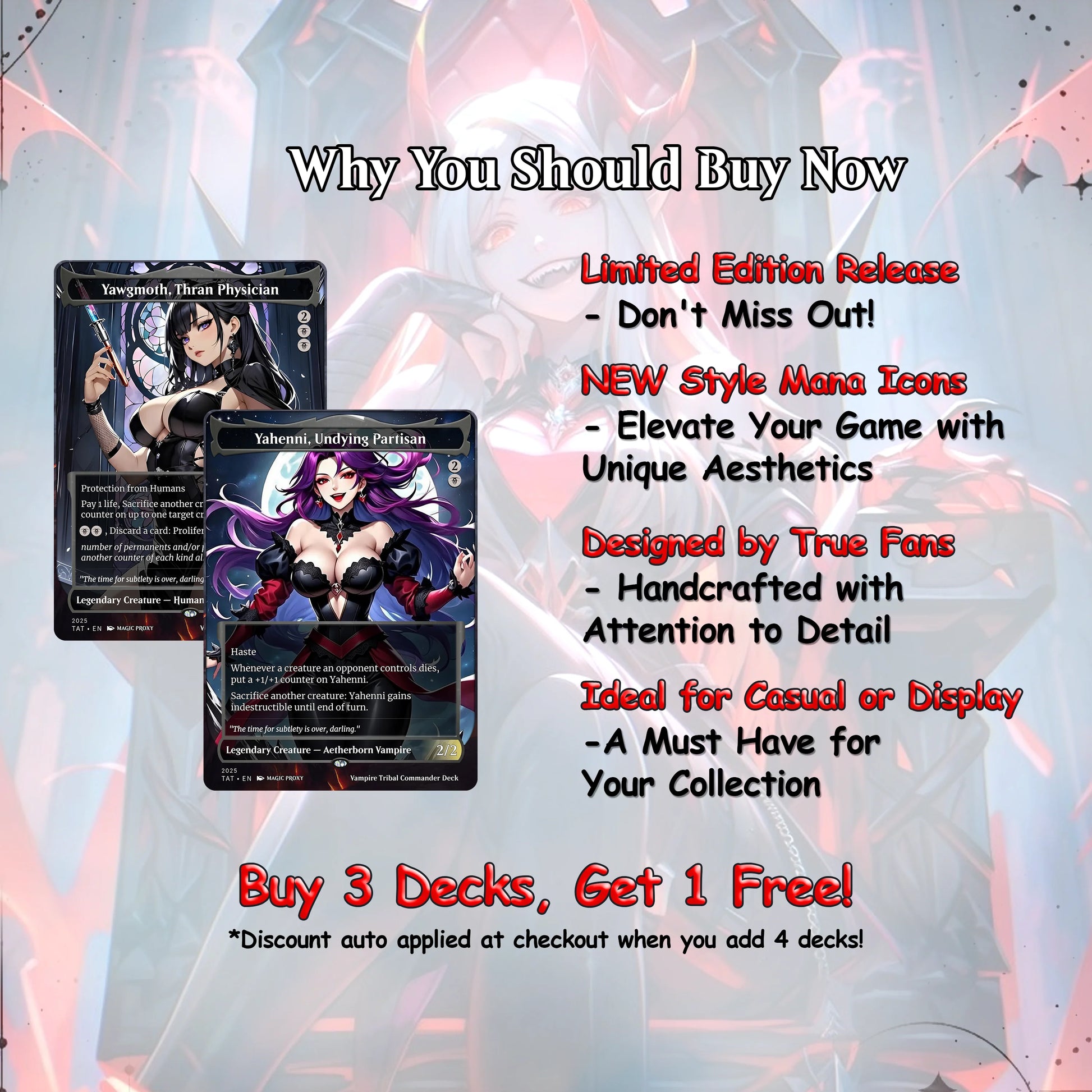 Vampire Tribal Anime Waifu Proxy Commander Deck Custom Proxy EDH High Quality Cards