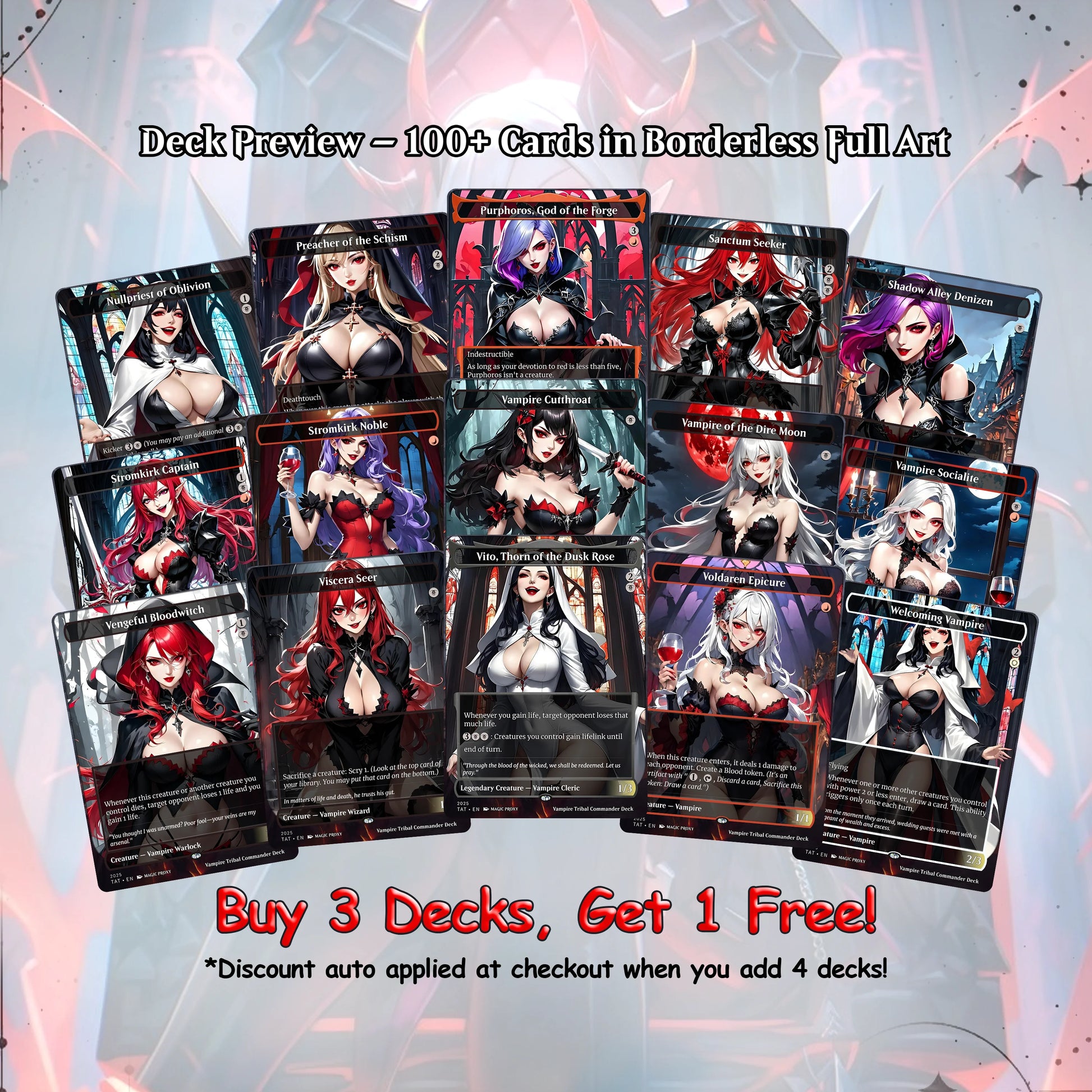 Vampire Tribal Anime Waifu Proxy Commander Deck Custom Proxy EDH High Quality Cards