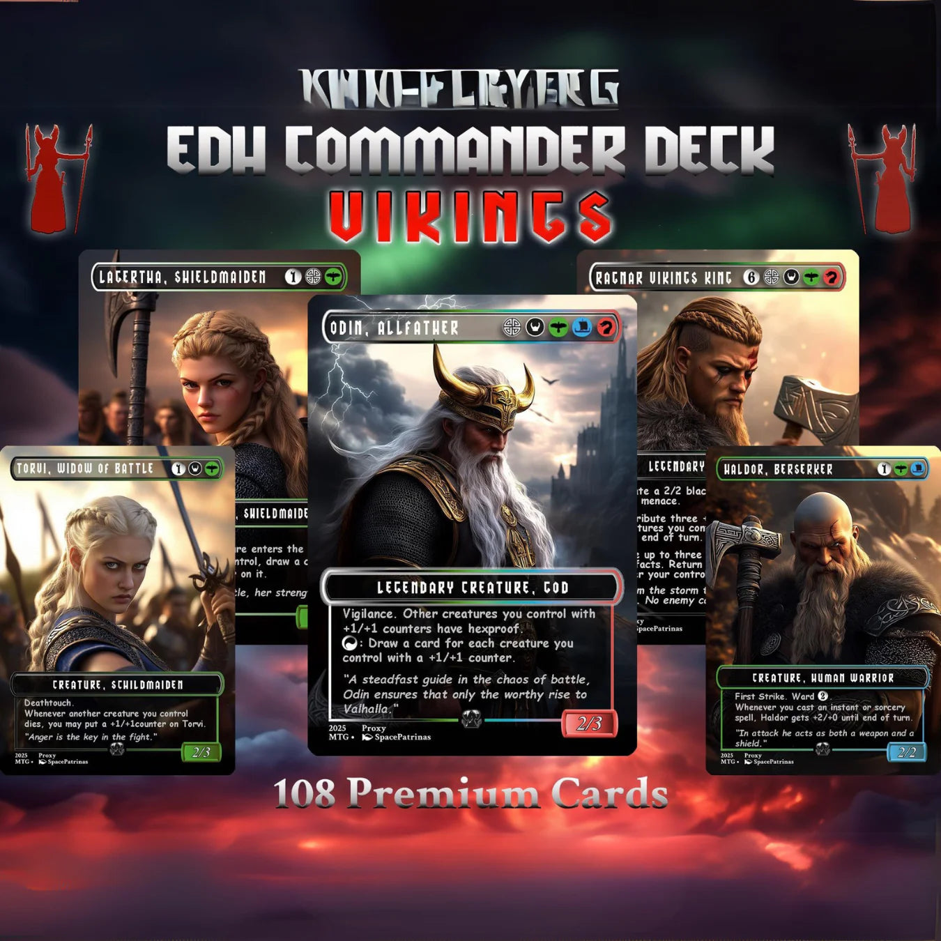 Vikings Commander Deck | 108 Proxy Cards | Viking Deck | TCG Commander Deck | Trading Cards Private Use | Mtg Proxy | DI