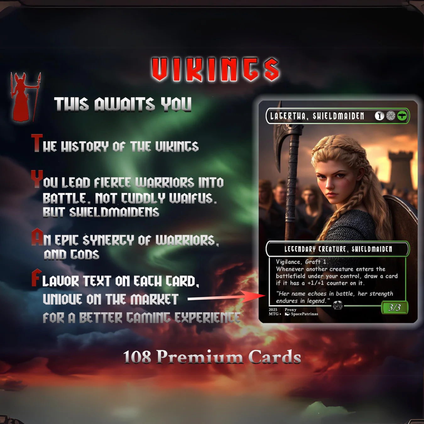 Vikings Commander Deck | 108 Proxy Cards | Viking Deck | TCG Commander Deck | Trading Cards Private Use | Mtg Proxy | DI
