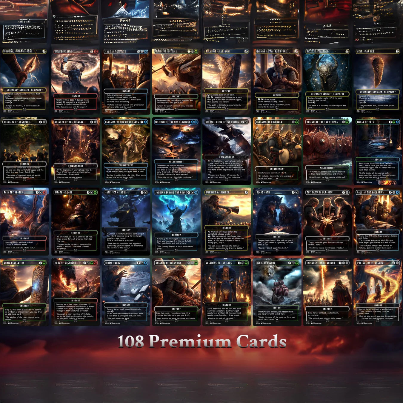 Vikings Commander Deck | 108 Proxy Cards | Viking Deck | TCG Commander Deck | Trading Cards Private Use | Mtg Proxy | DI