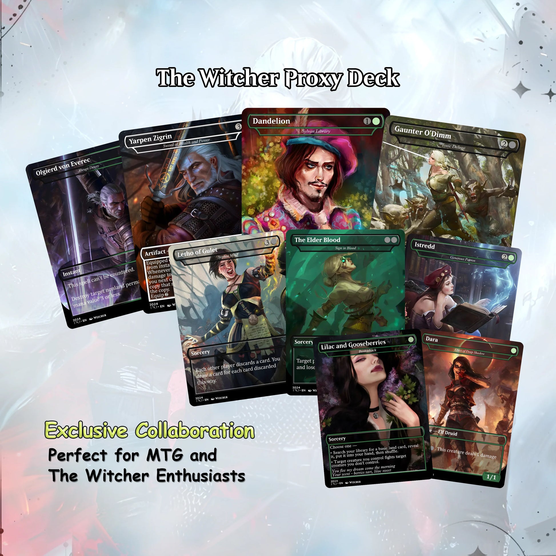 The Witcher Themed Commander Deck, Golgari Control/Death Triggers, 110+ cards EDH Deck Premium Quality Proxy