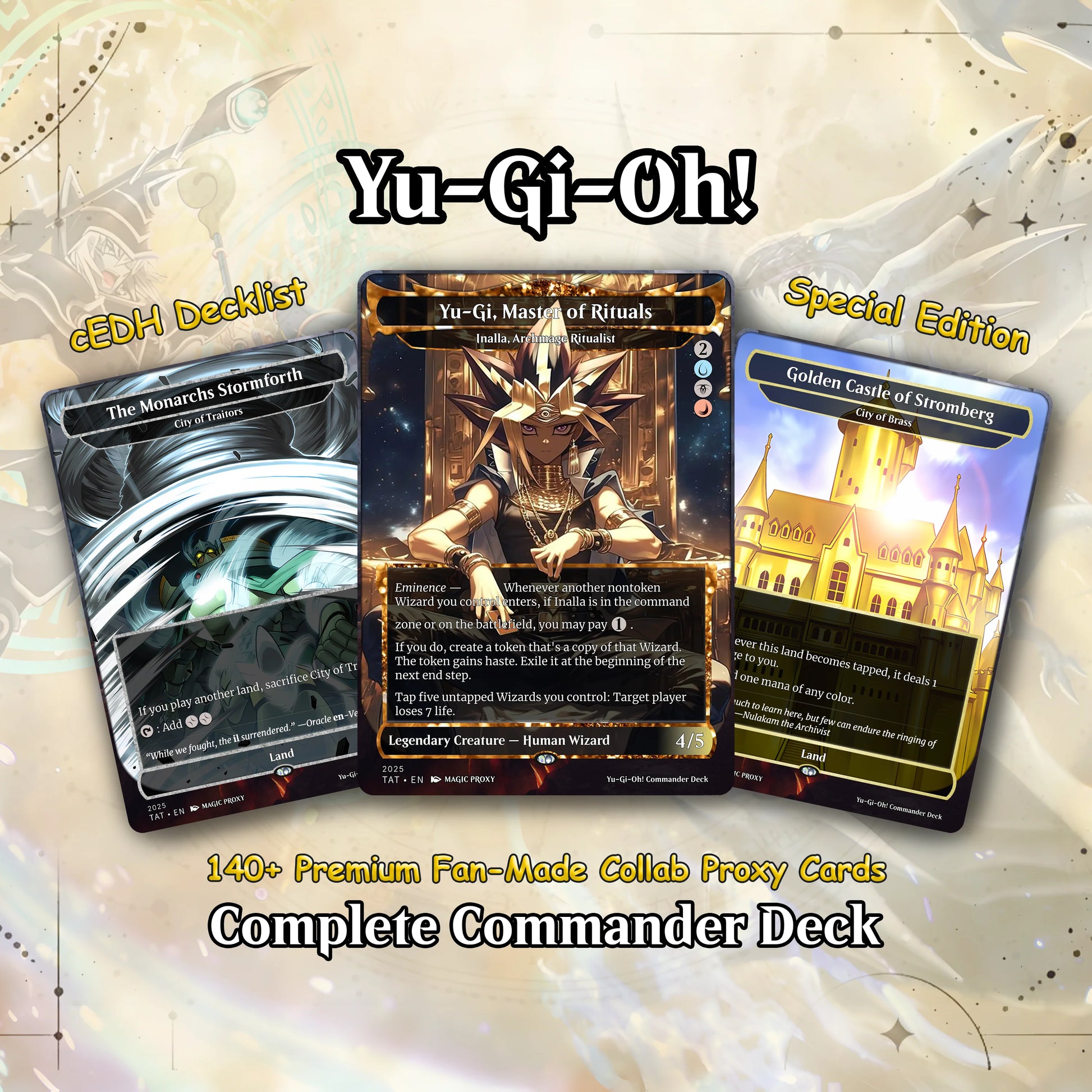 Yu-Gi-Oh! cEDH Deck - Yu-Gi-Oh Magic Commander - Magic Proxy Deck with 150+ Unique Cards - Custom Cards MTG Proxy for Ca