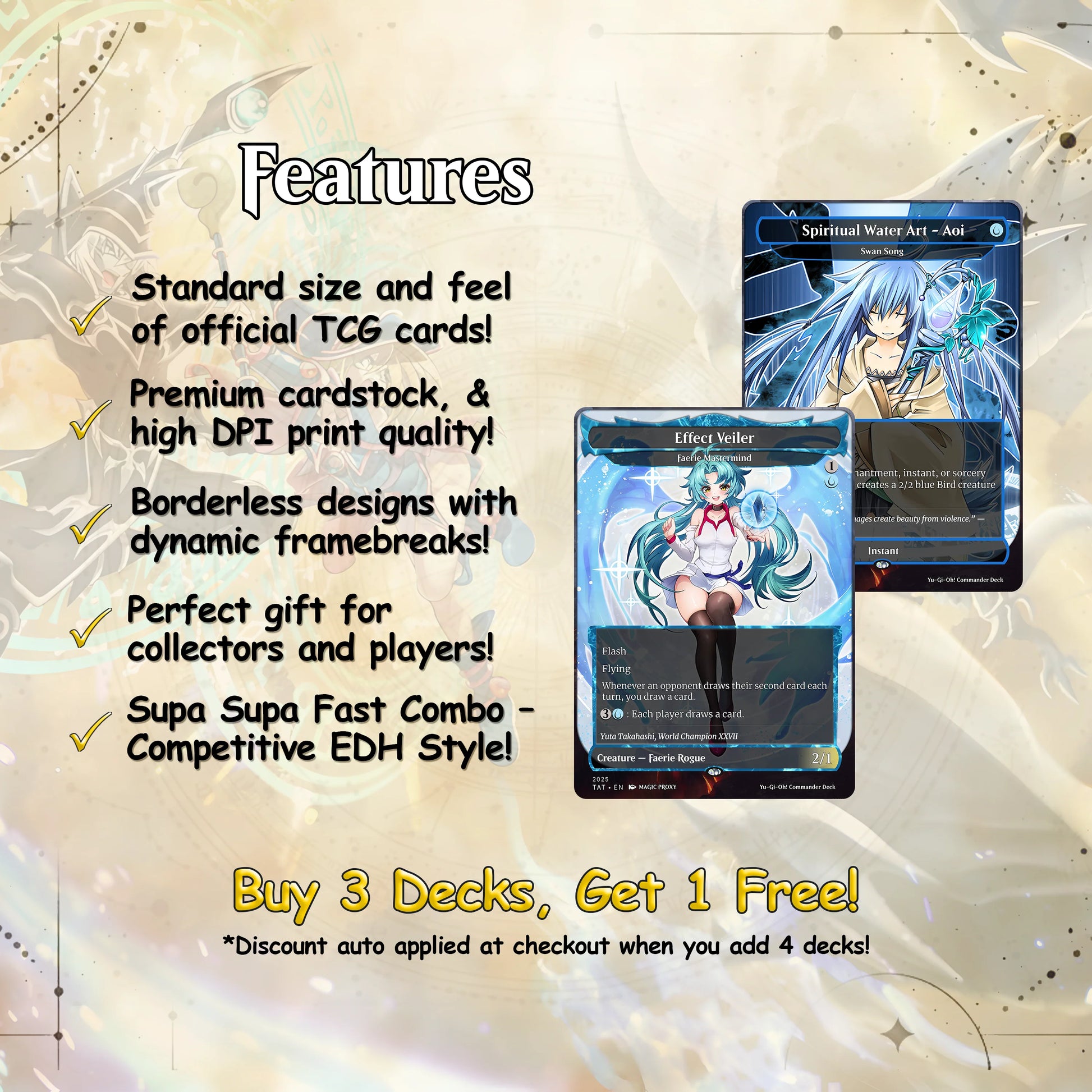Yu-Gi-Oh! cEDH Deck - Yu-Gi-Oh Magic Commander - Magic Proxy Deck with 150+ Unique Cards - Custom Cards MTG Proxy for Ca